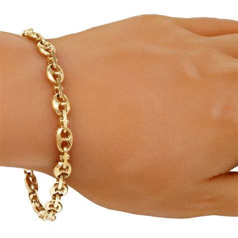 gucci gold link chain|14k gold gucci link bracelet.